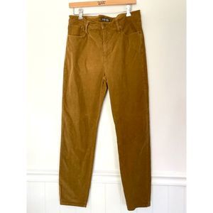 Garnet Hill Brown Corduroy Pants Organic Cotton Women's Size 12 - 32 x 29 (G29)